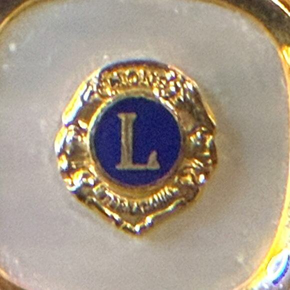 VTG Anson Cufflinks Mens 10kt Gold Plate Mother of Pearl Lions Club Acid Tested - Picture 5 of 8